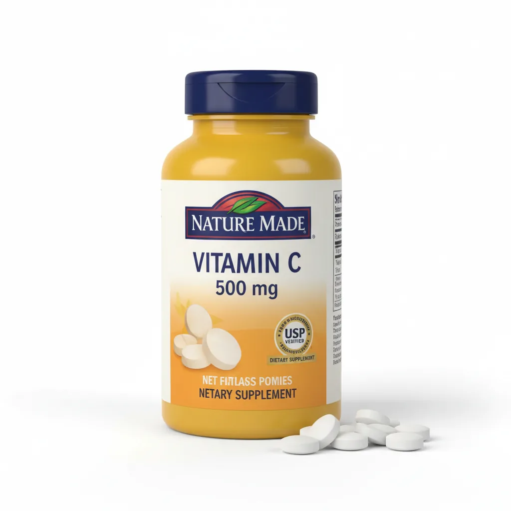 Nature Made vitamin C 500mg tablets USP verified supplement bottle for daily immune support