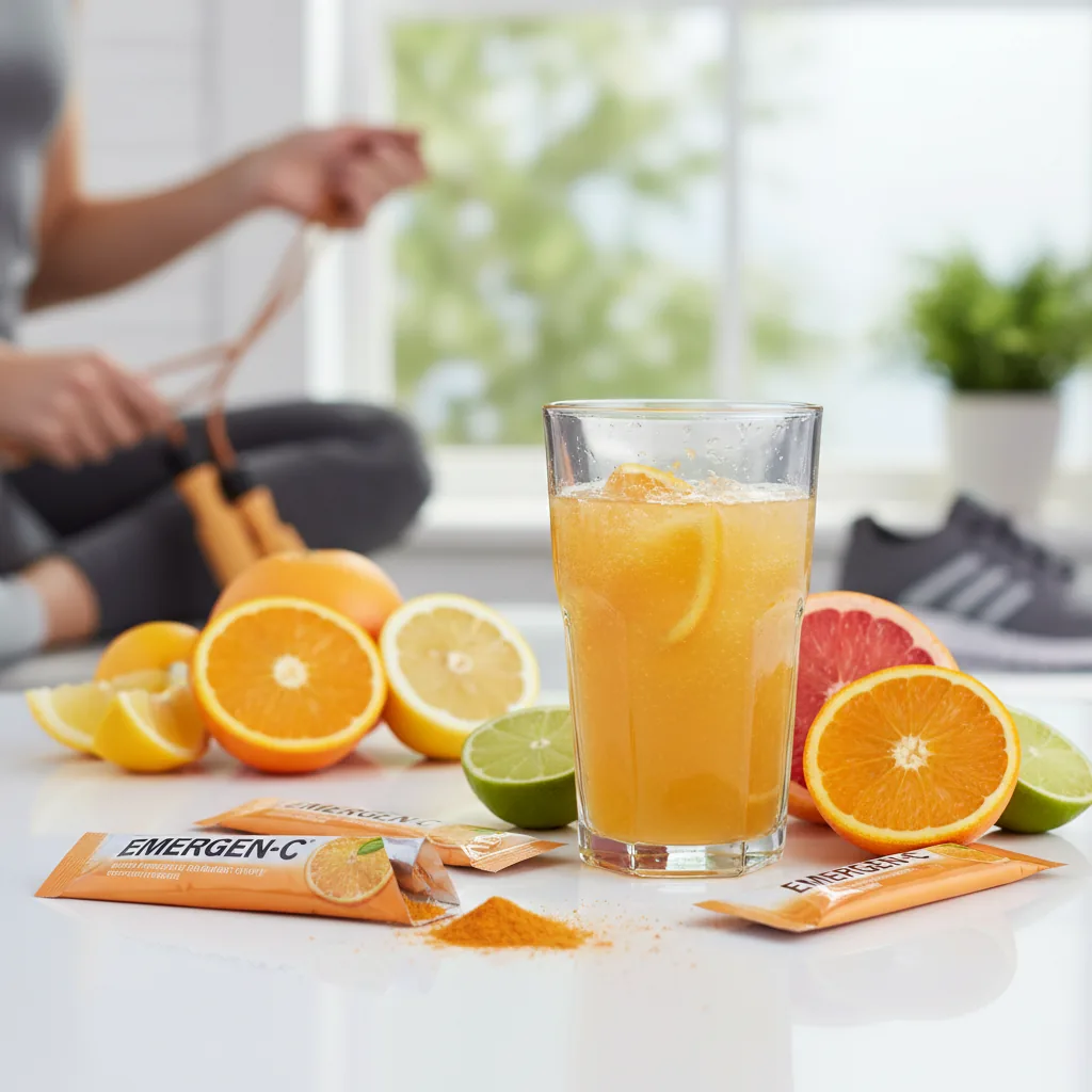 Emergen-C vitamin supplement powder packets with 1000mg ascorbic acid and immune support ingredients