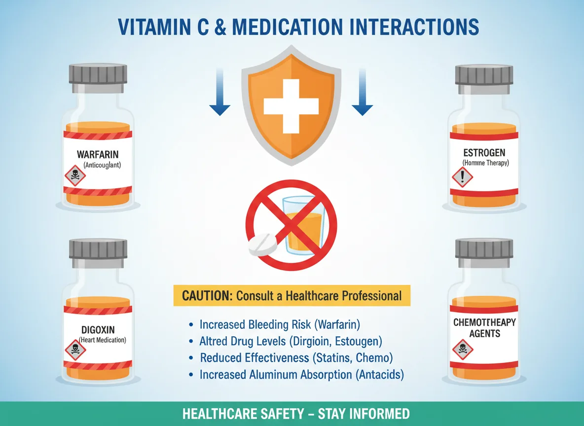 vitamin C supplement interactions with medications showing important safety considerations