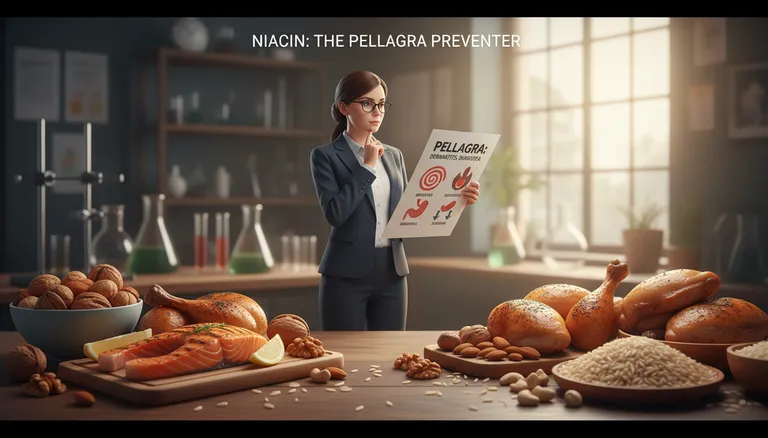 niacin biochemistry and historical discovery linking B3 deficiency to pellagra disease