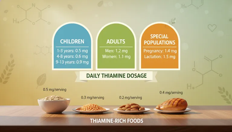 daily thiamine vitamin B1 dosage guidelines recommended dietary allowance by age group
