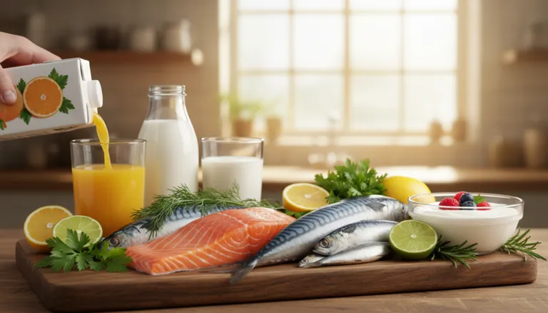 vitamin D rich foods including fatty fish and fortified dairy products