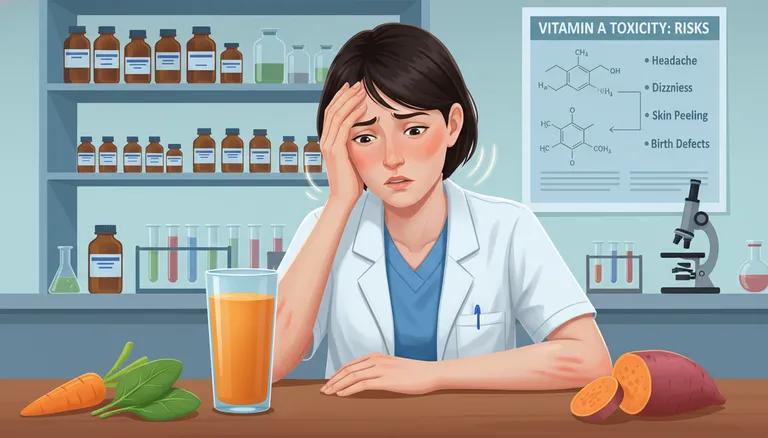 vitamin A toxicity hypervitaminosis A symptoms from excessive supplementation and liver storage