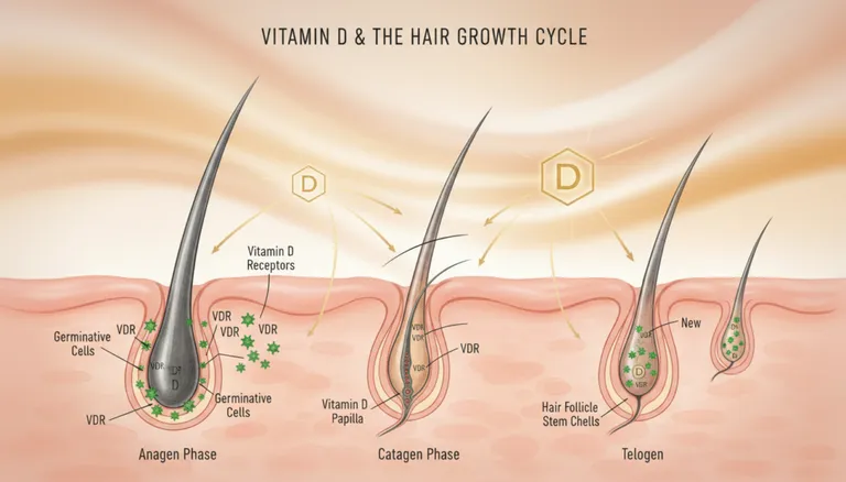 how vitamin D deficiency disrupts the hair follicle growth cycle